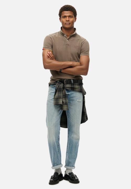 Superdry. - Vint destroy polo - destroy morel brown