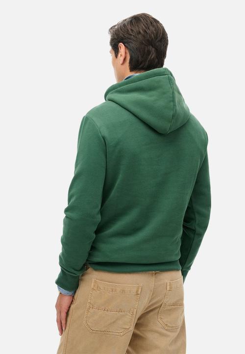 Superdry. - Embroider script graphic hood - academy green