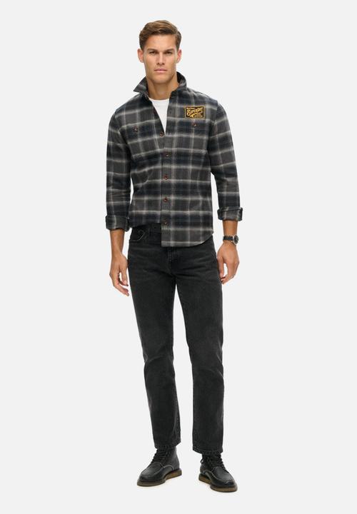 Superdry. - Embroidered Check Overshirt - Roderick Check Black