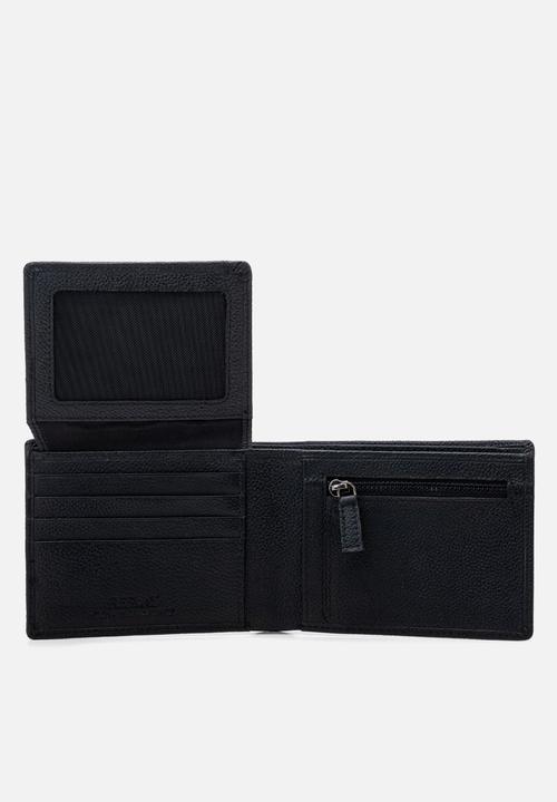 Replay - Cow Hammered Leather Wallet - Black