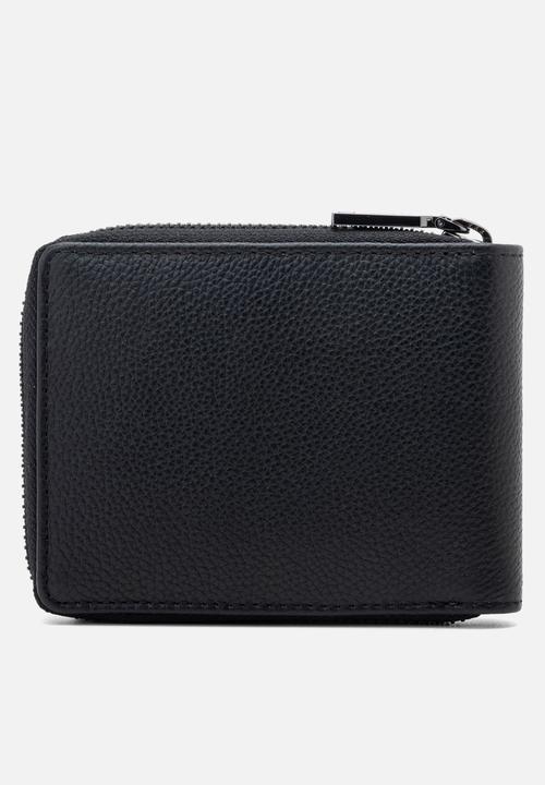 Replay - Cow Hammered Leather Wallet - Black