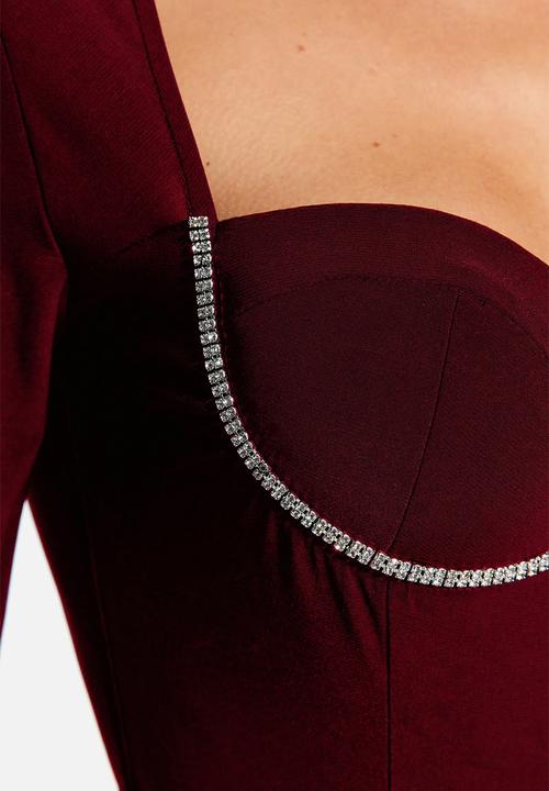 Trendyol - Claret shiny stone body - red