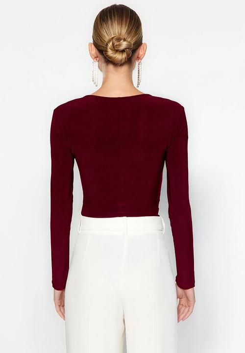 Trendyol - Claret shiny stone body - red