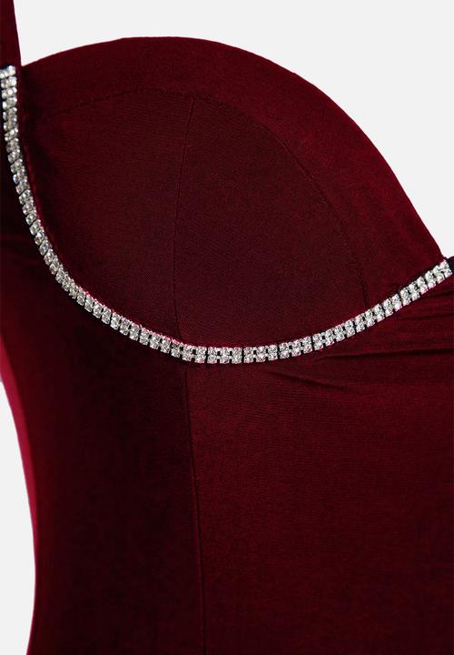 Trendyol - Claret shiny stone body - red