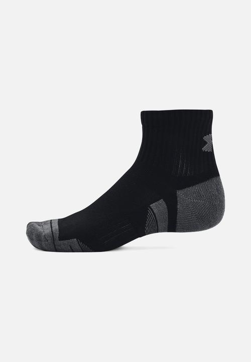 Under Armour - UA Performance Cotton 3 Pack Qtr - Black / Black / Pitch Gray