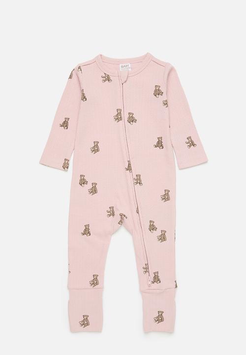 Cotton On - 2 pack organic pointelle zip romper - zephyr vintage teddy bear & zephyr gingham