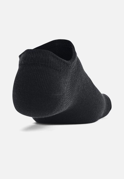 Under Armour - UA Essential No Show 6 Pack - Black / Black / Castlerock