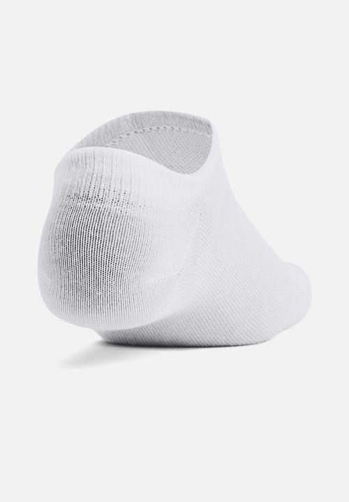Under Armour - UA Essential No Show 6 Pack - White / White / Halo Gray