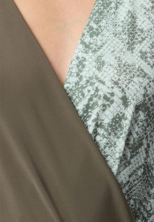 Trendyol - Mint animal pattern double breasted elastic snap knitted bodysuit