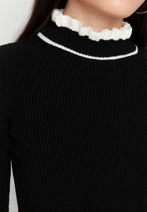 Trendyol - Colour block knitwear sweater - black