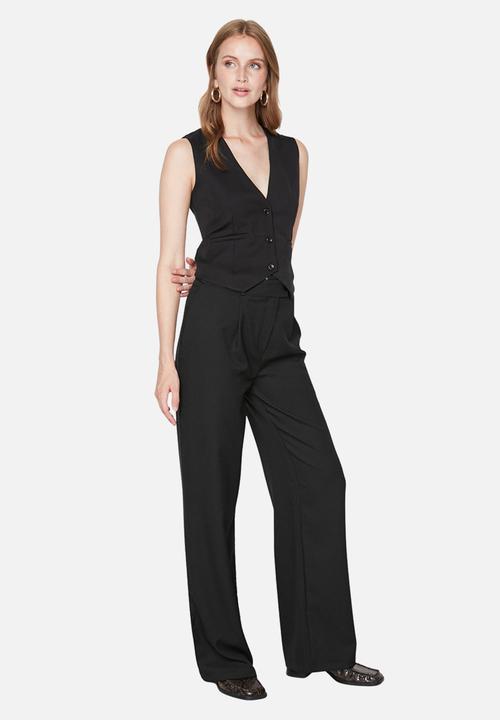 Trendyol - Wide Leg Woven Trousers - black