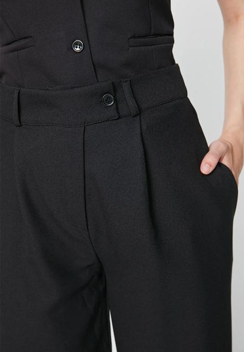 Trendyol - Wide Leg Woven Trousers - black