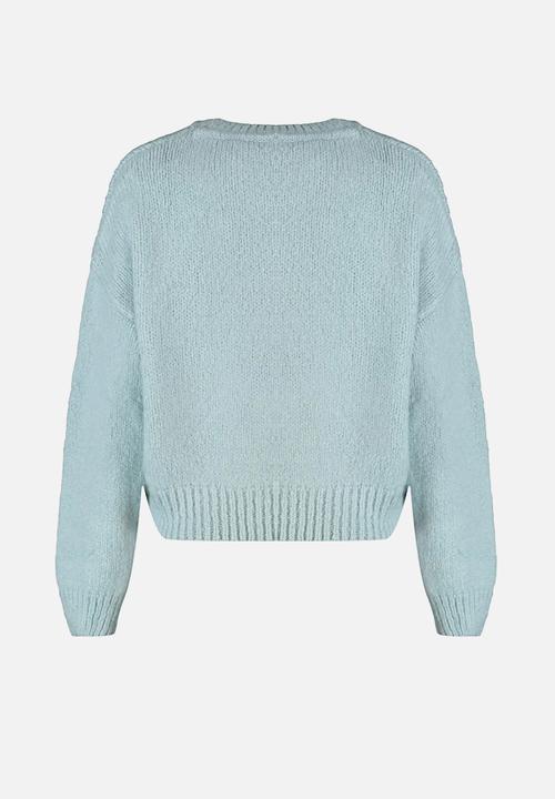 Trendyol - Wide fit soft textured knitwear sweater - mint 
