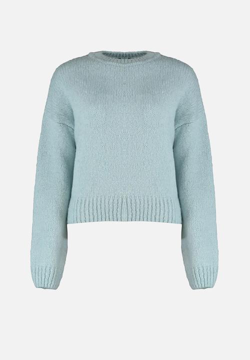 Trendyol - Wide fit soft textured knitwear sweater - mint 