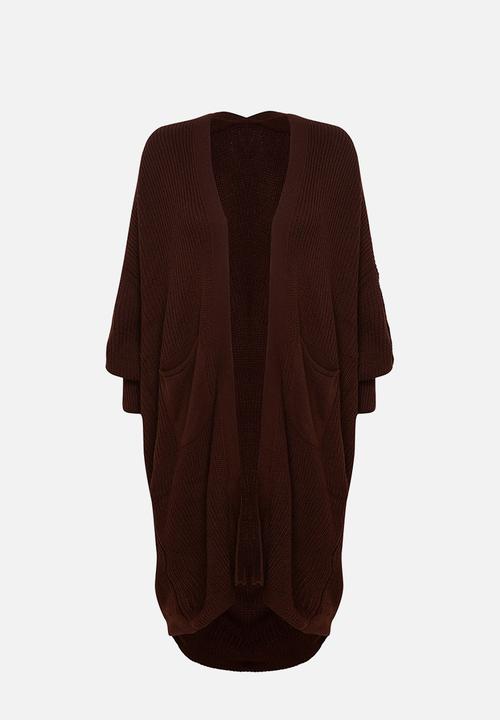 Trendyol - Brown Maxi Basic Knitwear Cardigan