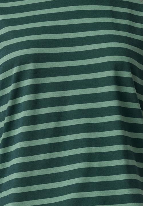 Trendyol - Striped Crew Neck Knitted T-Shirt - Petrol Mint