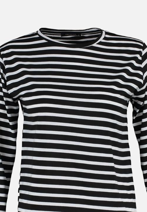Trendyol - Striped crew neck Knitted t-shirt - black 