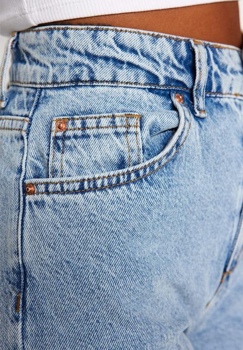 Trendyol - Blue High Waist Wide Leg Jeans