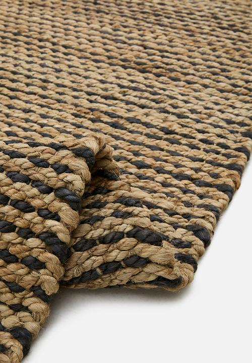 Sixth Floor - Handwoven Jute Rug - Natural / Charcoal