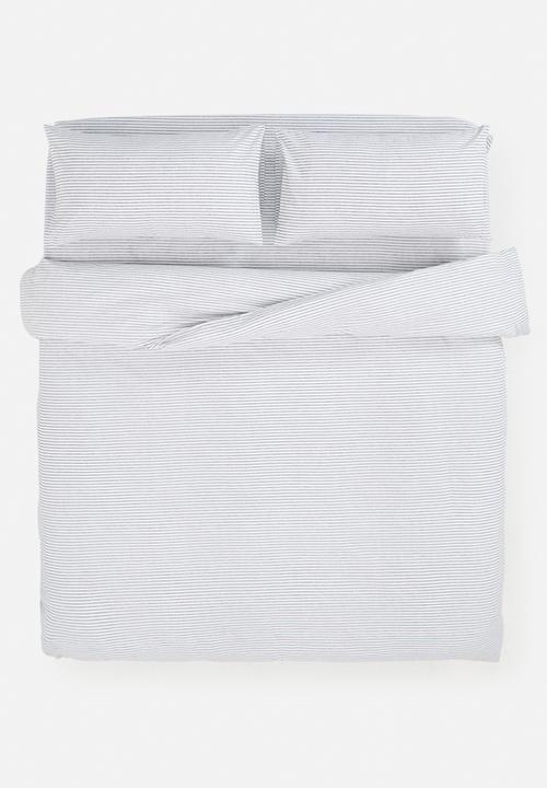 Sixth Floor - Contemporary Stripe Cotton Blend Bedding Set - Grey
