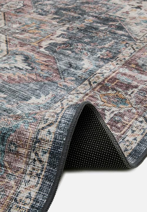 Sixth Floor - Ezra printed rug - Antique Grey & Pink