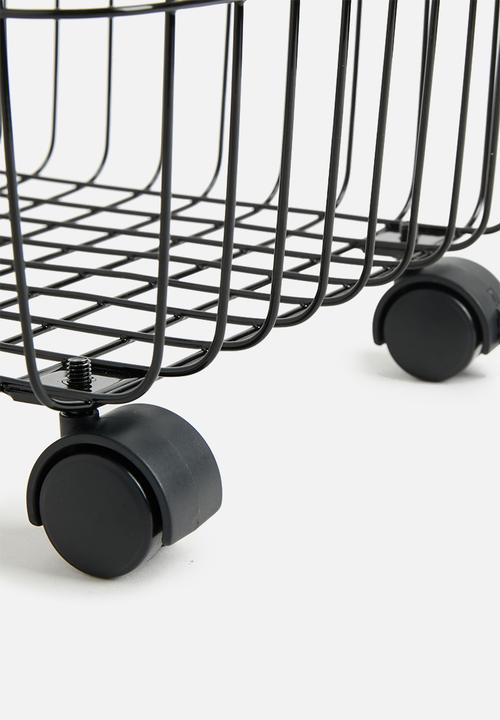 Yamazaki - Laundry basket on wheels - Black