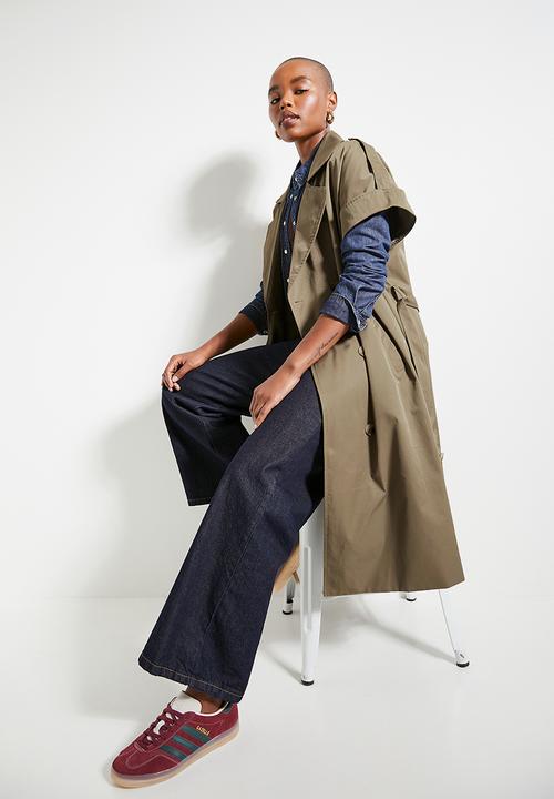 Superbalist - Grown on sleeve trench coat - camel