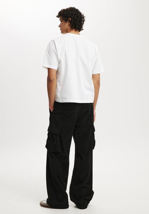 Cotton On - Baggy pleat cargo pant - black cord