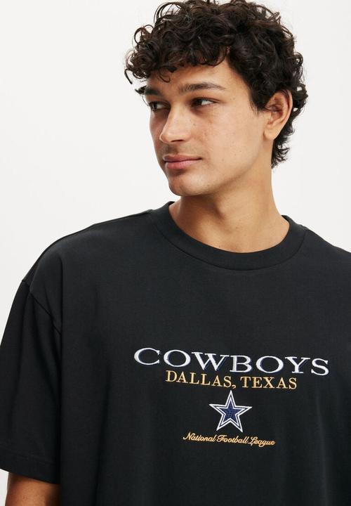 Cotton On - Box fit nfl t-shirt - lcn dal black/dallas - cowboys star