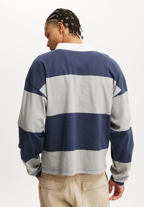 Cotton On - Box fit rugby long sleeve - navy/grey/south london