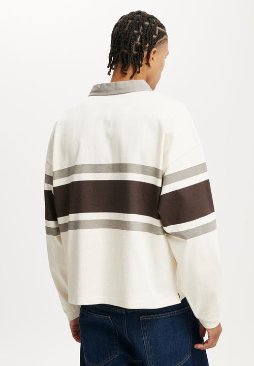 Cotton On - Box fit rugby long sleeve - white/football league