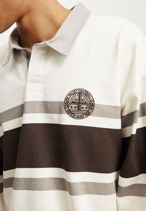 Cotton On - Box fit rugby long sleeve - white/football league