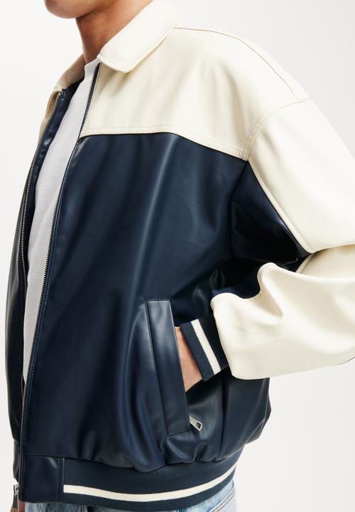 Cotton On - Faux leather western jacket - vintage navy
