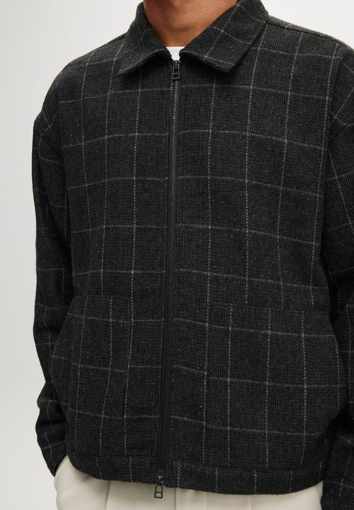 Cotton On - Harrington jacket - charcoal check