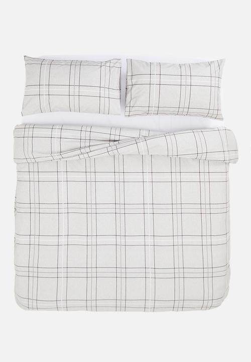 Sixth Floor - Dashed Check Super Soft Duvet Set - Grey