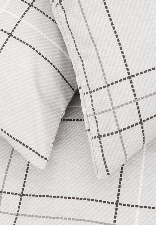 Sixth Floor - Dashed Check Super Soft Duvet Set - Grey