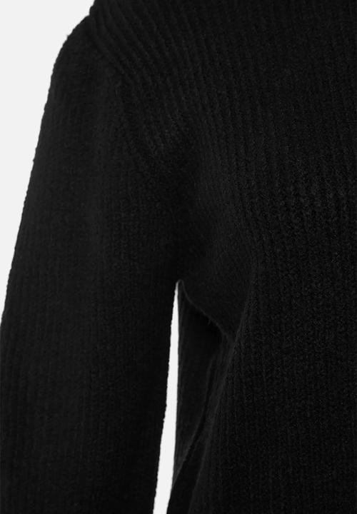 Trendyol - Soft texture wide pattern knitwear sweater - black 