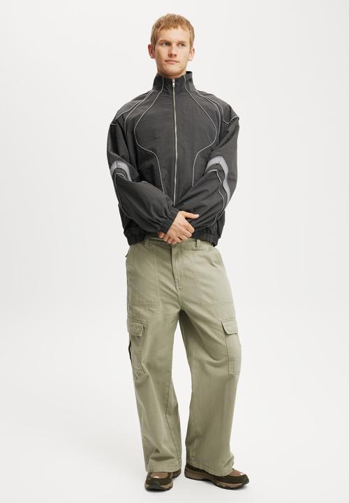 Cotton On - Panelled racer jacket - black / grey