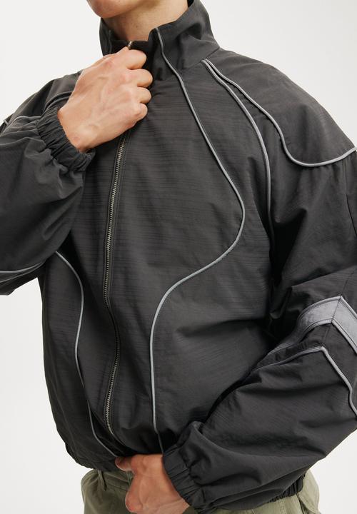 Cotton On - Panelled racer jacket - black / grey