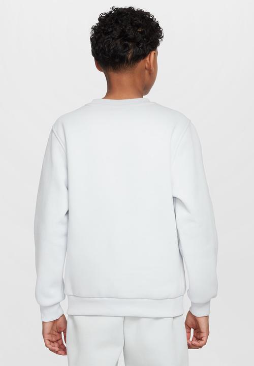 Nike - K Nsw Club Flc Crew Ls Lbr - Photon Dust/Dynamic Turq