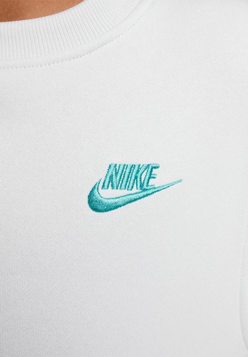 Nike - K Nsw Club Flc Crew Ls Lbr - Photon Dust/Dynamic Turq