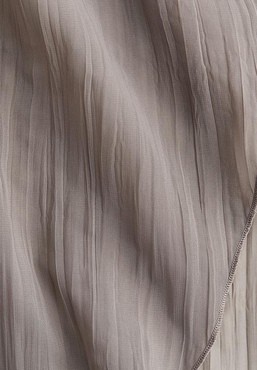 H&M - Overlock-detail crinkled top - grey