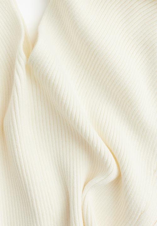 H&M - Rib-knit v-neck top - white