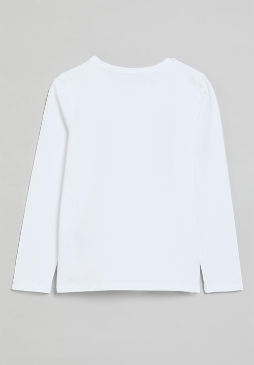 GUESS - Long sleeve T-shirt w glitter - pure white