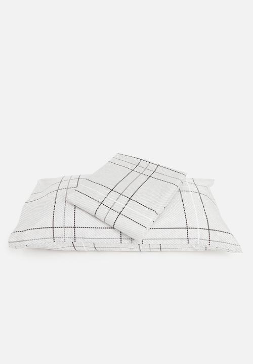 Sixth Floor - Dashed Check Super Soft Duvet Set - Grey