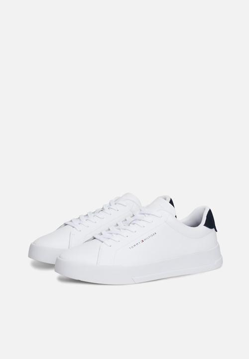 Tommy Hilfiger - TH Court Leather Grain Ess - White/Desert Sky