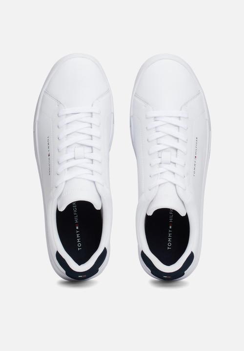 Tommy Hilfiger - TH Court Leather Grain Ess - White/Desert Sky