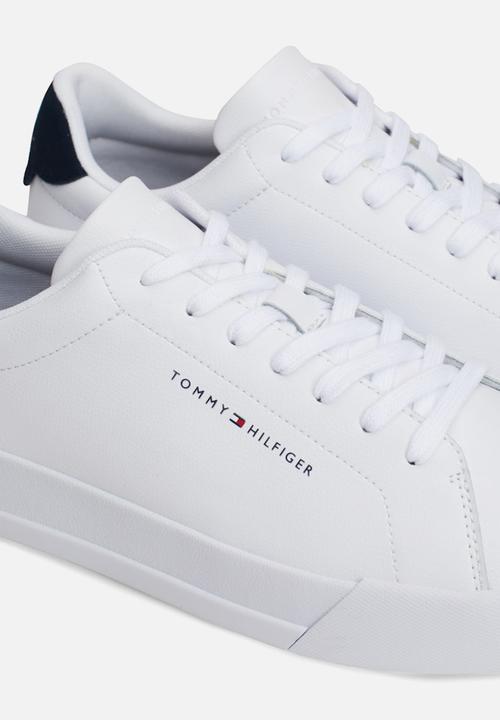 Tommy Hilfiger - TH Court Leather Grain Ess - White/Desert Sky