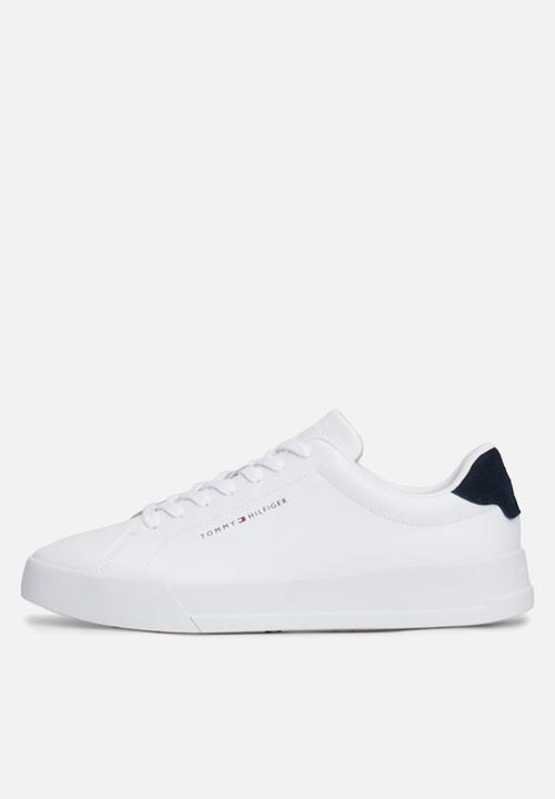 Tommy Hilfiger - TH Court Leather Grain Ess - White/Desert Sky