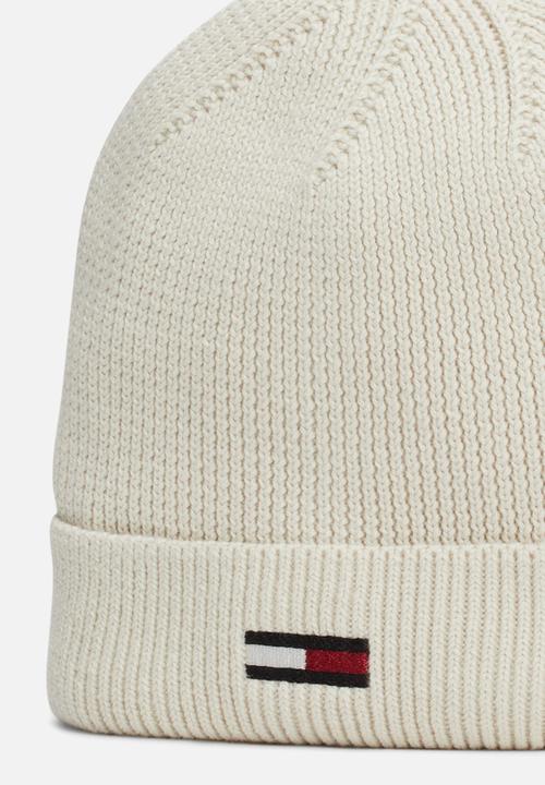 Tommy Hilfiger - Elongated flag beanie - beige